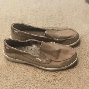 Crocs tan  slip on